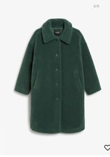 Monki Forrest Green Oversized Teddy Coat. Size Xxs. Rrp £85