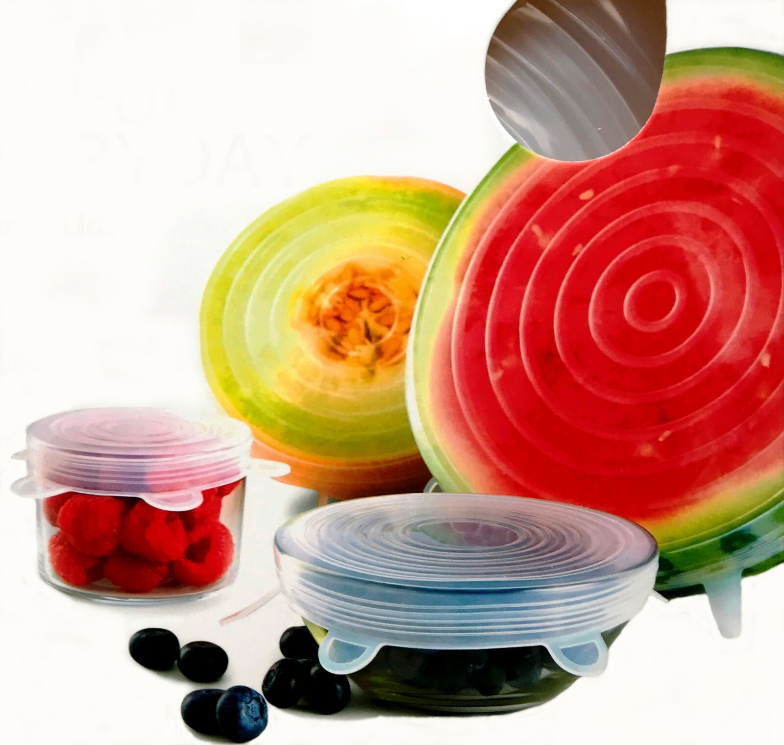 2 Stück Frischhaltetablett Mit Silikondeckel | Dehnbar Wiederverwendbar | Kühlschrank Organizer