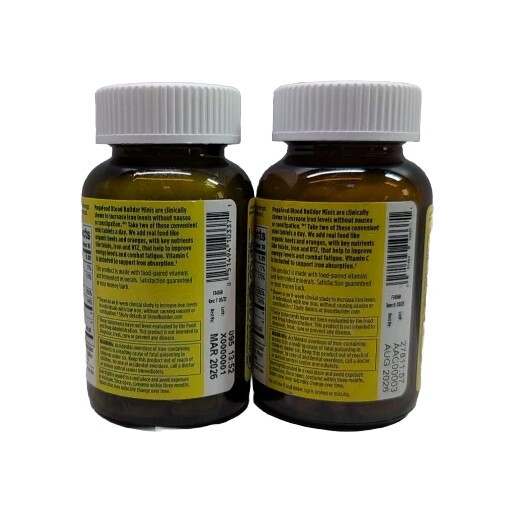 (2) MegaFood BLOOD BUILDER Iron with Vitamin C 30 tablets Each. Exp 08