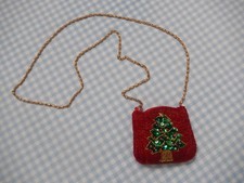 NEW COLORFUL BEADED CHRISTMAS TREE SHOULDER PURSE
