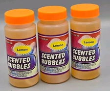 Lemon Scented Bubbles Blowing Solution With Wand New Old Stock 4 Oz Lot Of 3