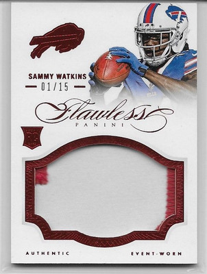 2014 PANINI FLAWLESS SAMMY WATKINS ROOKIE RUBY JUMBO PATCH 1/15 1/1 FIRST  MADE