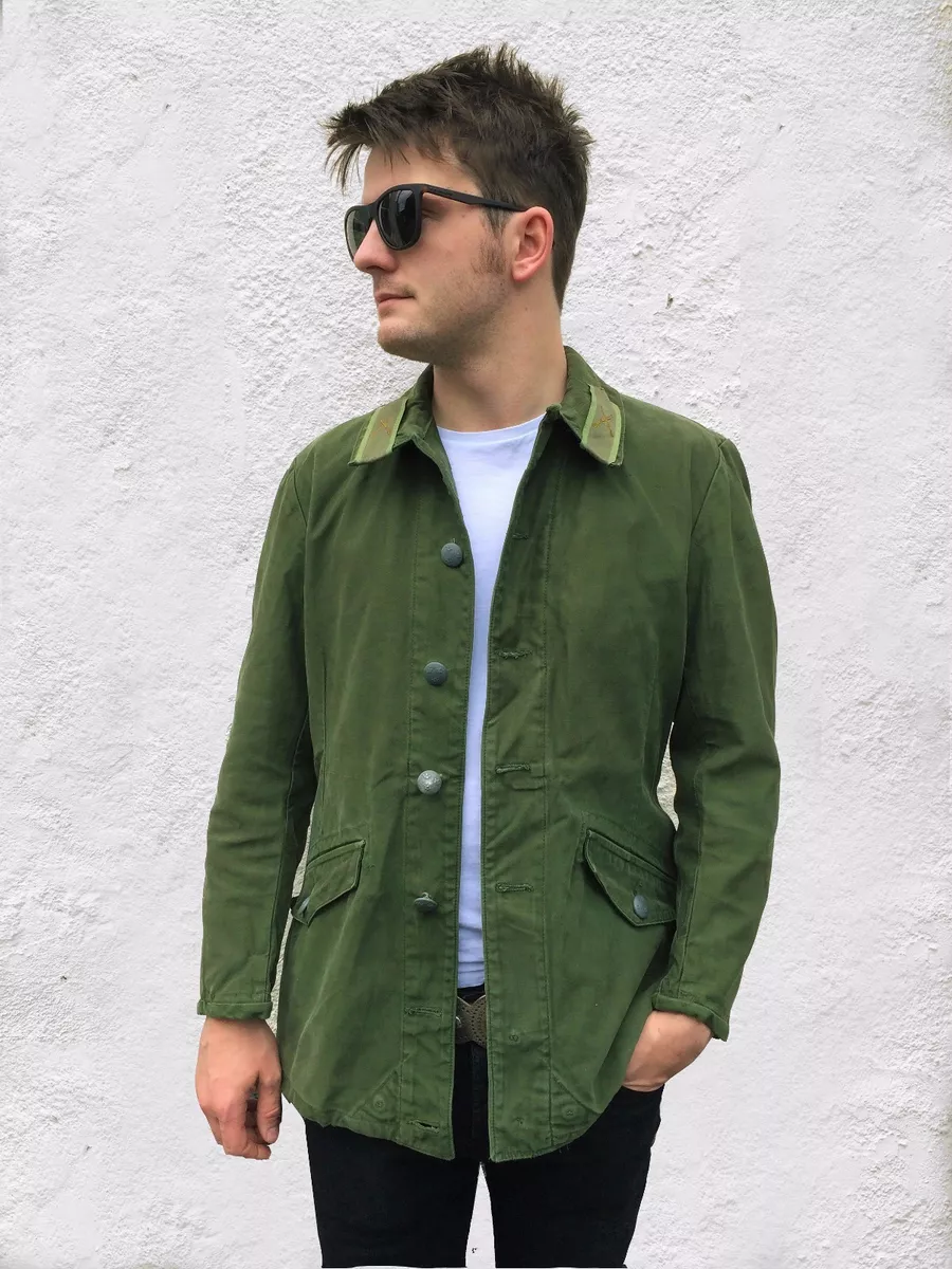 Rare Vintage Swedish M59 60s/70s Olive Green Army Chore Worker Work  Jacket/Coat