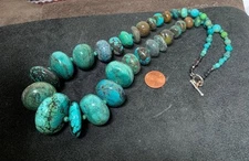 Huge gradual diameter  abacus shape Turquoise  beads/ (B448a )