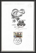 2630 N°1573 jeux olympiques olympic games Mexico 1968 Epreuve d'artiste artist p