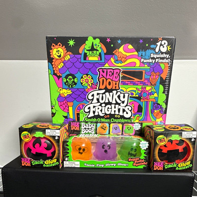 NeeDoh Funky Frights Squish-O-Ween Countdown Bundle w/ Baby Boos & 2 Lanterns