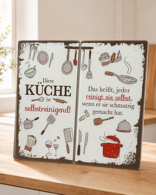 Herdabdeckplatten Glas Ceranfeld Kochfeld Schneidebrett 2er Set  Küche Abdeckung