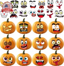 Halloween Party Favors - 36 Pack DIY Pumpkin Face Stickers for Kids - Halloween
