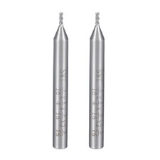 2Pcs 1/16" Cutting Spiral Drill Bit Straight End Mill Cutter 4 Flute 1/4" Shank