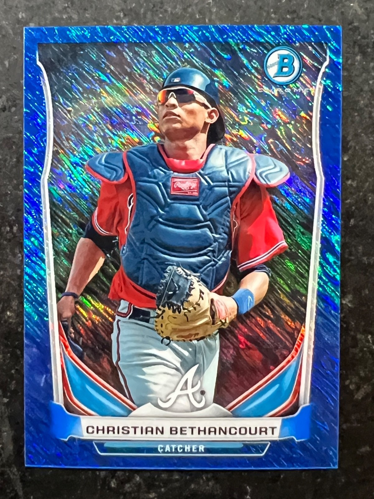 2014 Bowman Chrome Scout Top 5 Mini Blue Refractor Christian Bethancourt 197/250