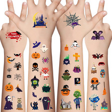 Halloween Temporary Tattoos for Kids - 360 Pcs Bulk Halloween Trick or Treat Fak