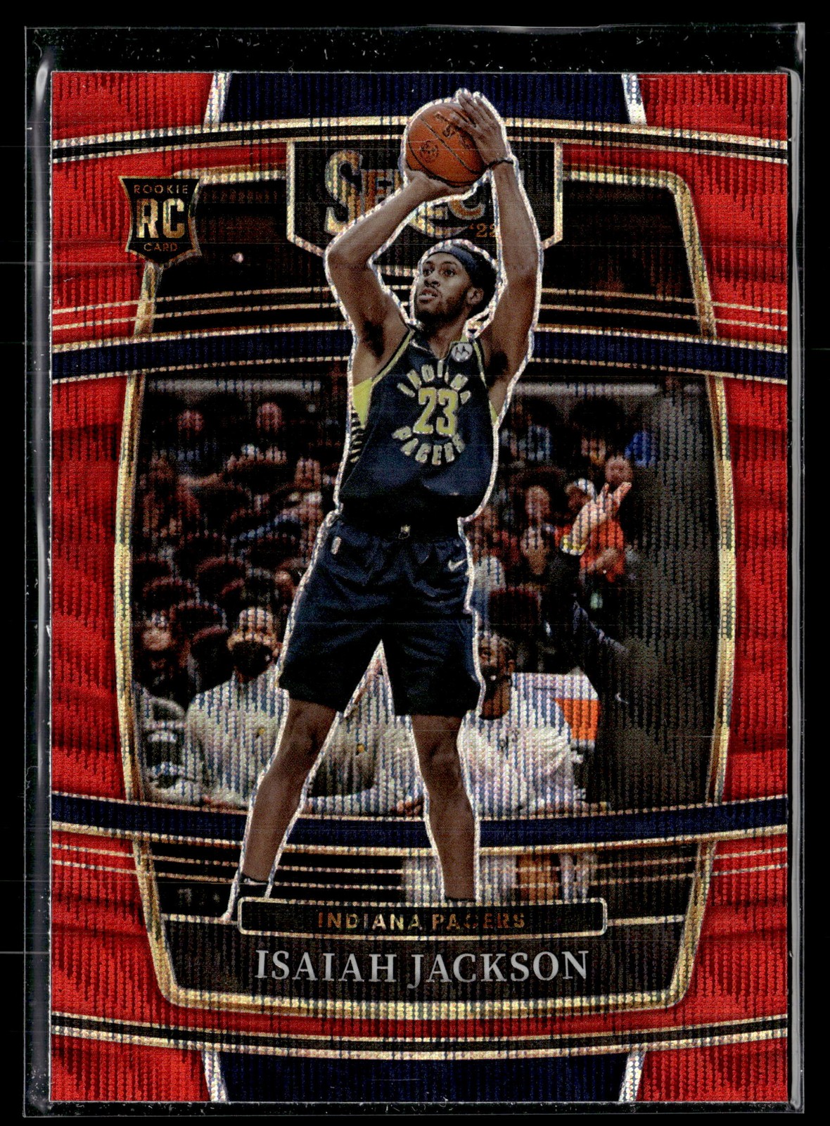 2021-22 Panini Select Isaiah Jackson Rookie Red Wave Prizms #55 Indiana Pacers