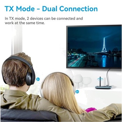Bluetooth 5.0 Transmitter for TV with Dual Connection