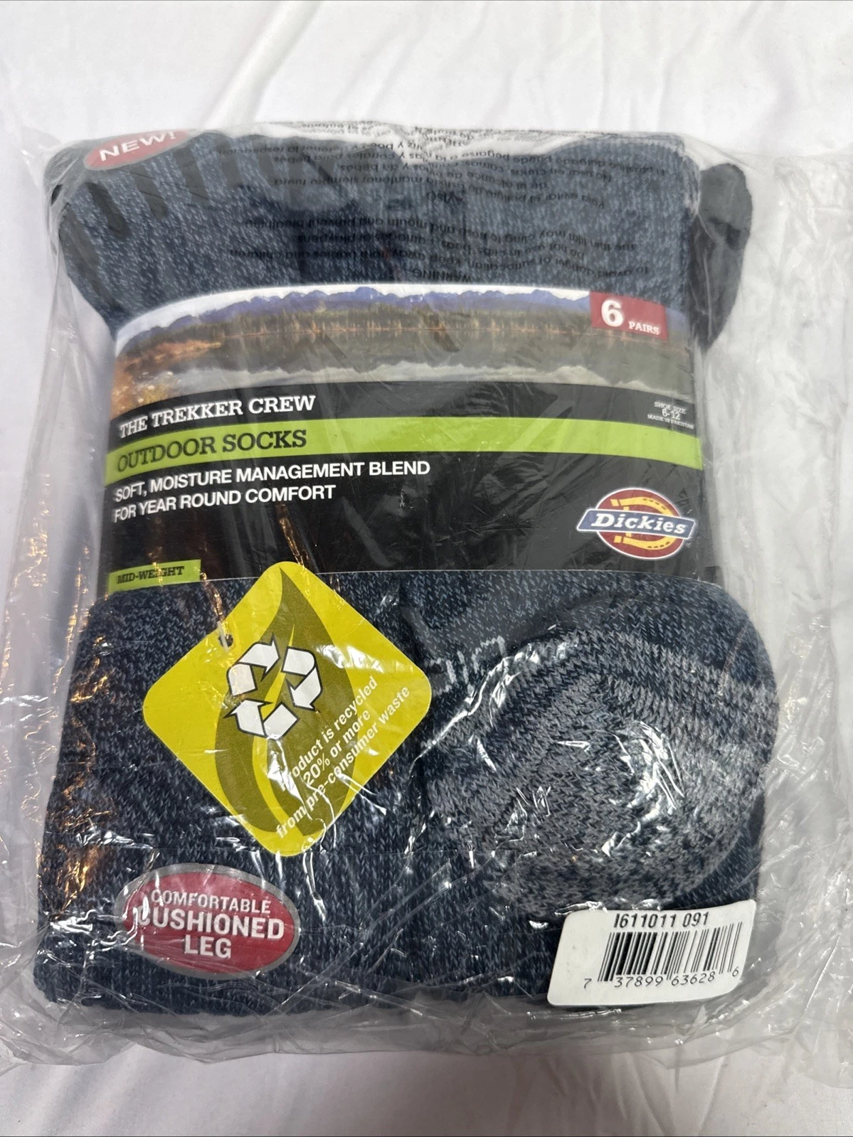 Dickies Outdoor Socks Size 6-12 Thick Soft Moisture Blend Mid-Weight Multicolors