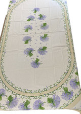 French Provence Lavender Tablecloth 100 Cotton 96x62 Rectangular Floral Decor
