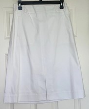 NEW Talbots White Straight Pencil Skirt Size 4 Cotton Spandex Front Slit