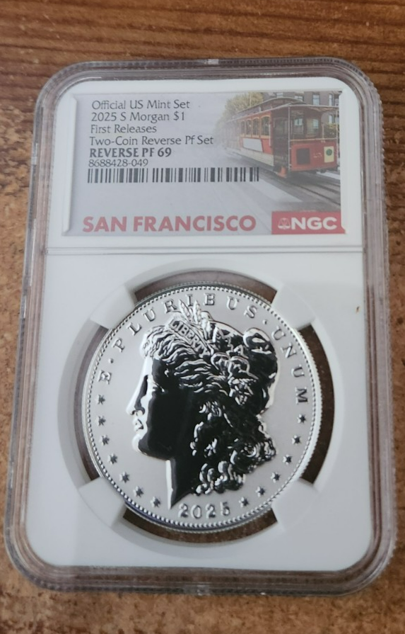 2025 s reverse proof Morgan Silver Dollar NGC PF 69 First Releases