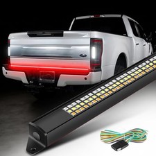 60 Inch LED Tailgate Light Bar with Aluminum Frame, Wayup Triple Row LED Amber