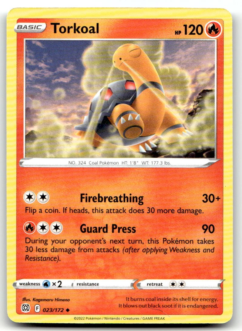Torkoal 023/172 Uncommon Brilliant Stars Pokemon Near Mint