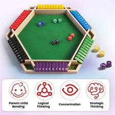 2-6-Player Shut The Box Dice Game Wooden Family Party Porch Pub Bar Board Game
