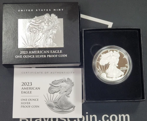2023 US Proof Silver Eagle - 1 oz .999 Fine Silver Coin BOX & COA