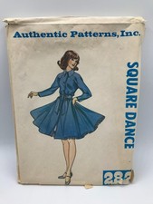 SQUARE DANCE DRESS PATTERN Vtg Authentic 282 S-M-L Uncut Shirtwaist Full Skirt