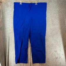 Cherokee Womens Large Scrub Bottom Pants Blue Straight Leg High Rise Drawstring