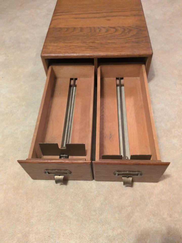 Antique Oak Card Catalog File Cabinet  - Image 2 of 4
