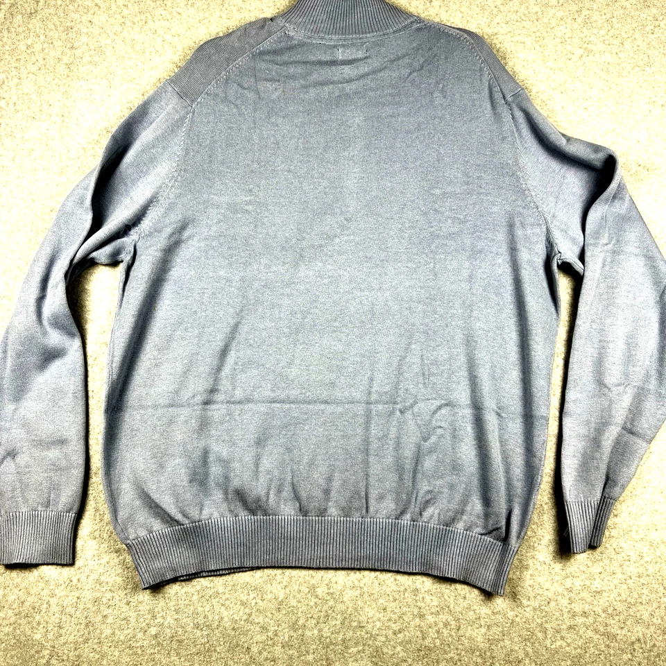 IZOD Saltwater Pullover Men’s XL Blue Half Zip Sweater Long Sleeve Cotton Blend - Image 4 of 4