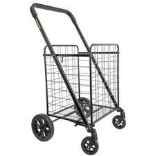 Folding Rolling Utility Cart Heavy Duty Laundry Shopping Grocery Basket 100lb