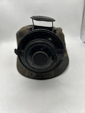 Antique 1920s Miners Hat Leather Mining Cap w/justrite Carbide Lantern Display