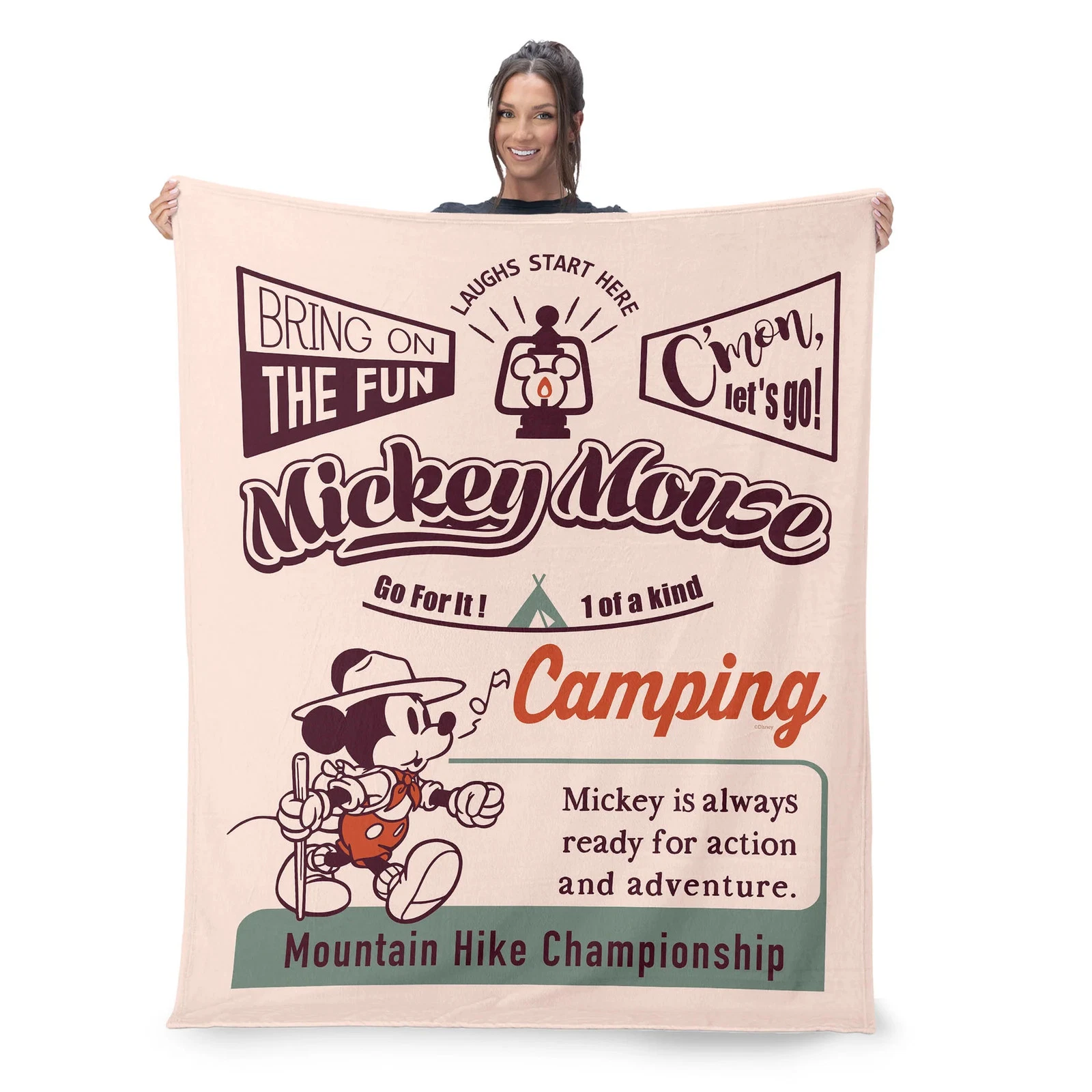 Disney Mickey Mouse Bring On The Fun Disneyland Christmas Holiday Fleece Blanket