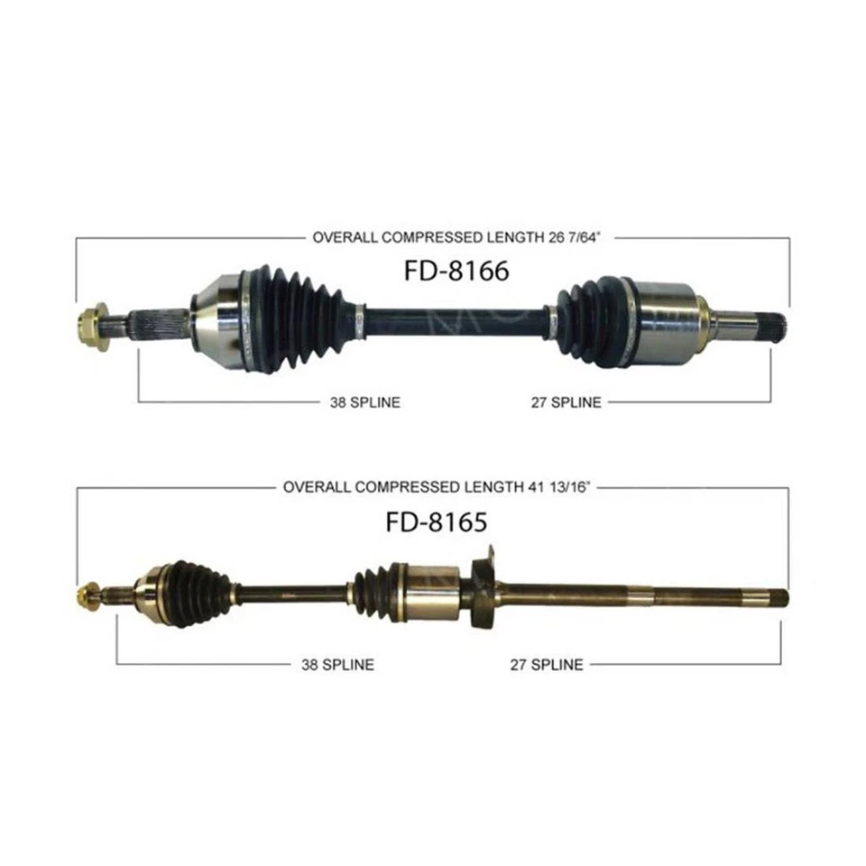Eixo dianteiro TrakMotive 2 CV compatível com 2010-2011 Ford Flex 2008-2011 Ford Taurus - Imagem 2 de 4
