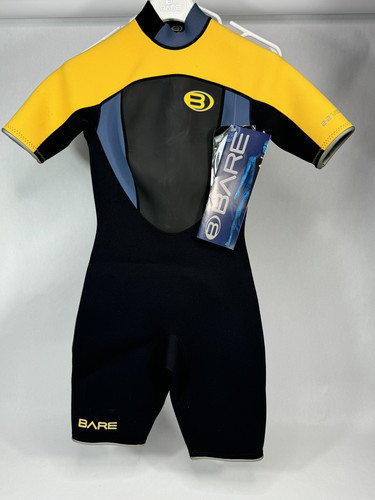 Traje de neopreno corto Bare Velocity 2 mm para mujer negro amarillo talla 8 nuevo con etiquetas vintage - Imagen 1 de 17
