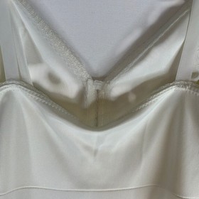 Vintage Ivory Slip Dress Lace Inset Long Silky Nightgown Lingerie