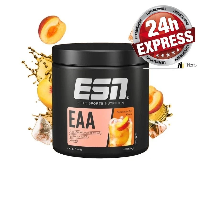 2x 250g (500g) ESN EAA - Peach Iced Tea - Vegan - Aminos - MHD 30.04.2027 - Bild 1 von 3