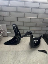 Vtg Jaru California Pottery MCM Ceramic Swan Navy Bent Neck Sculpture Figurine