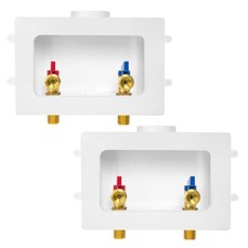 (Pack of 2) Washing Machine Outlet Box, 1/2 Inch MIP Sweat Inlet x 3/4 Inch MHT