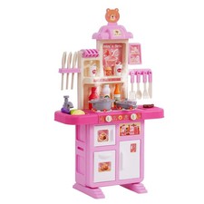 Kids Kitchen Playset, Toddler Kitchen with Cooking Stove with Steam, Sounds and