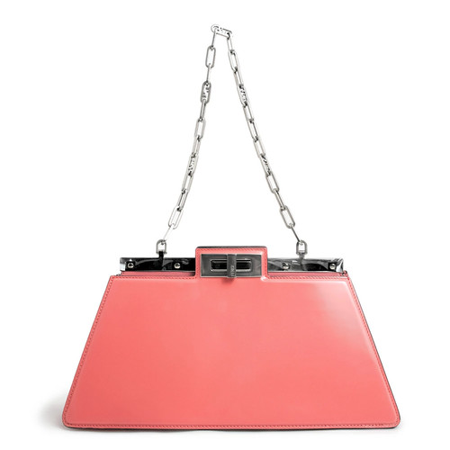 FENDI Peekaboo Cut Medium Shoulder Bag Brushed Leather 8BN340 #680