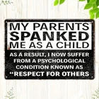Vintage Tin Metal Signs - Humorous 'Respect for Others' Quote, Rustic Wall Decor
