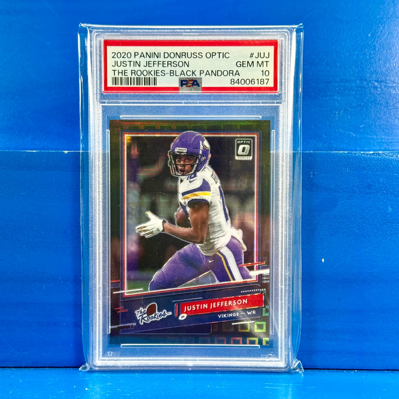 JUSTIN JEFFERSON 2020 Donruss Optic The Rookies Black Pandora RC SSP /25 PSA 10
