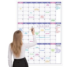 Large Dry Erase Calendar for Wall - Undated 3 Month Calendar, 27.7'' x 40'', ...