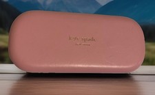 Kate Spade Green  Pink Eye Glass Hard Clam Shell Case Deep Big Sunglasses