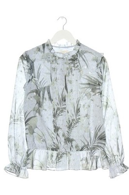 TED BAKER Langarm-Bluse Damen Bluse Gr. DE 34 hellgrau Casual-Look