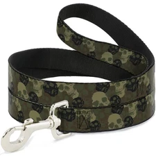 Dog Leash 6-FEET Camo Olive Skull Yard