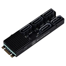 Silverstone Technology ECS07 5-Port SATA Gen3 6Gbps Non-RAID M.2 PCIe Storage Ex