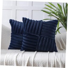 Couch Decorative Throw Pillow Covers 18x18 Set of 2 18" x 18" Pack of 2 Navy