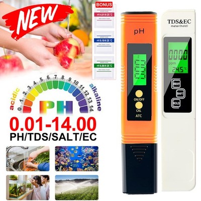 Digital PH Wert+TDS-EC Wasser Messgerät TesterMeter Aquarium Pool Prüfer PH 0~14