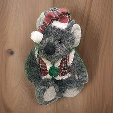 Sears Gray Teddy Bear Stuffed Animal Vintage Plaid Vest 8" Windsor Collection